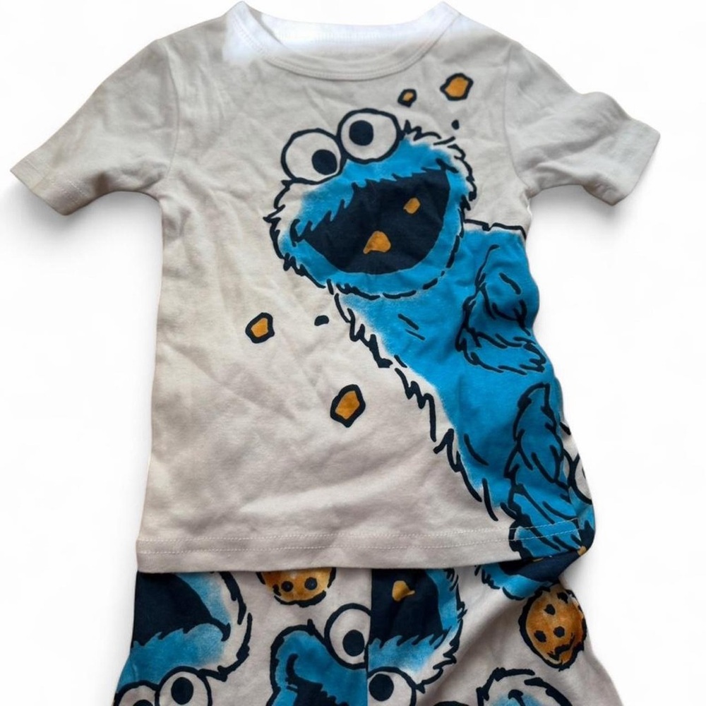 Kids Blue and White Cookie Monster Pajamas